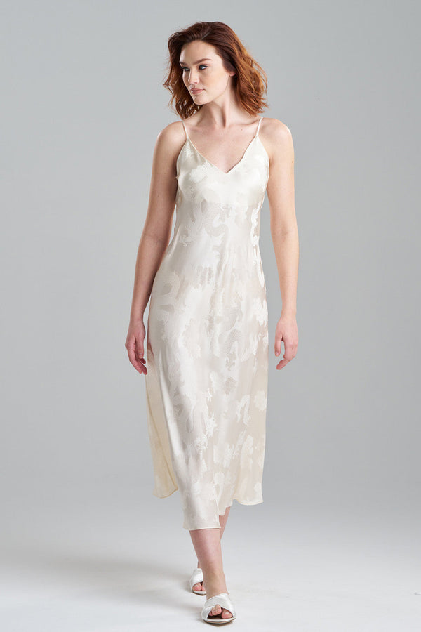 Natori Ines Dragon Slip Dress Warm White