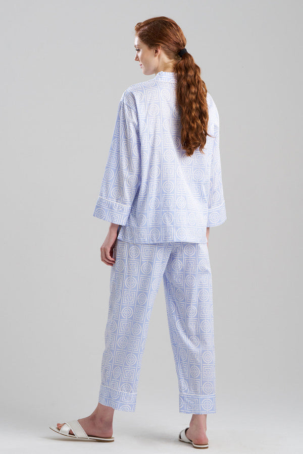 Natori Infinity Cotton Sateen Notch PJ Powder Blue