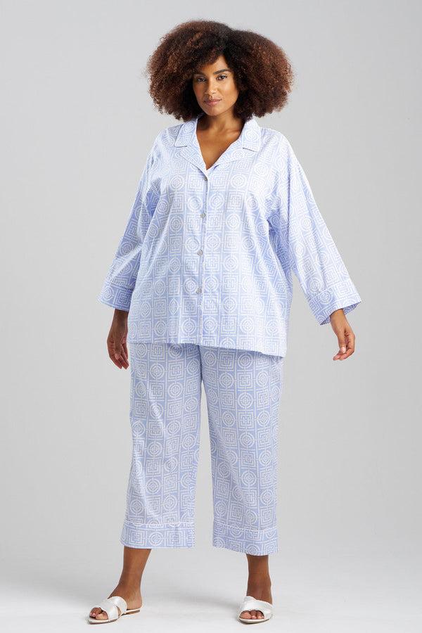 Natori Infinity Cotton Sateen Notch PJ Powder Blue