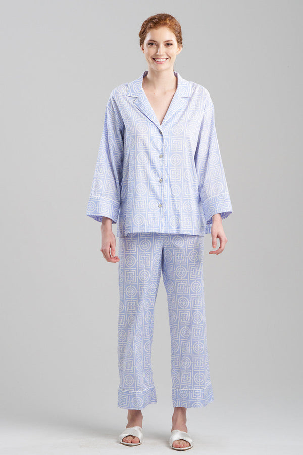 natori Infinity Cotton Sateen Notch PJ Powder Blue