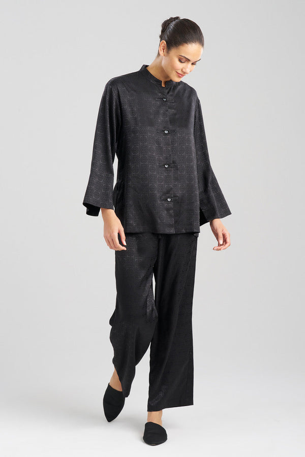 Natori Infinity Jacquard Mandarin PJ Black