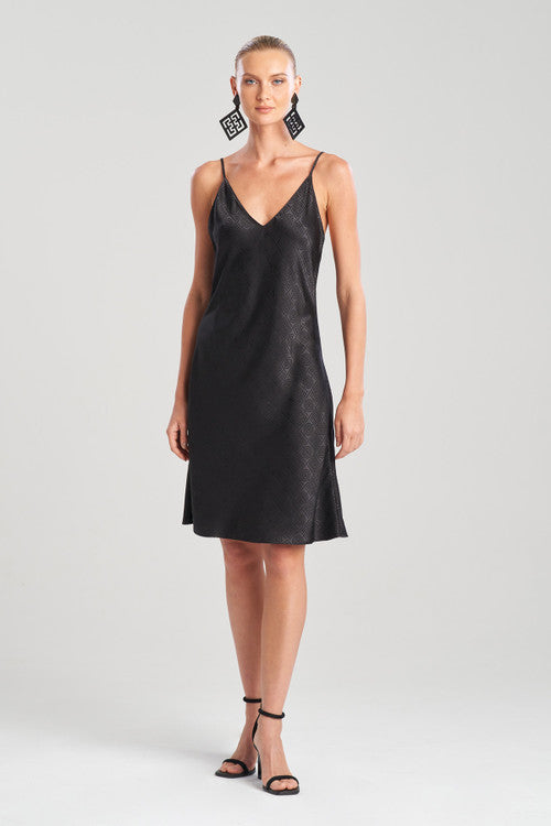 natori Infinity Jacquard Slip Black