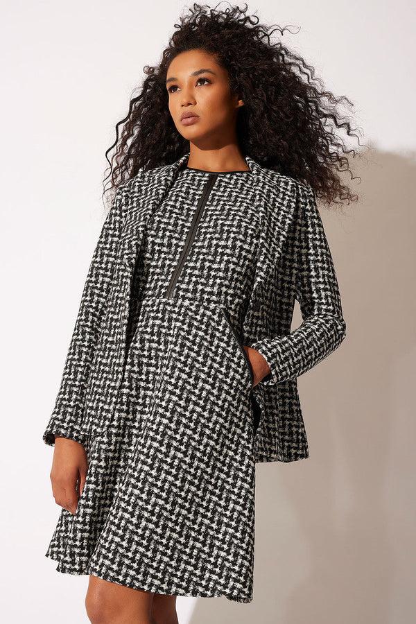 natori Japanese Check Blazer Black/White