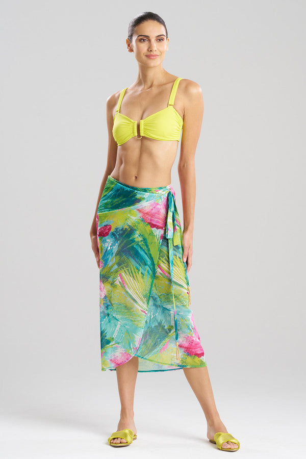 natori Jardin Sheer Sarong Green Pink