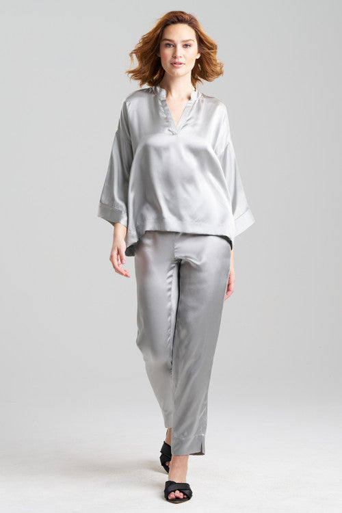 natori Key Essentials Mandarin Silk PJ Silver