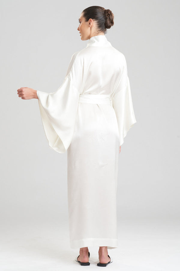 Natori Key Essentials Silk Kimono Robe Warm White