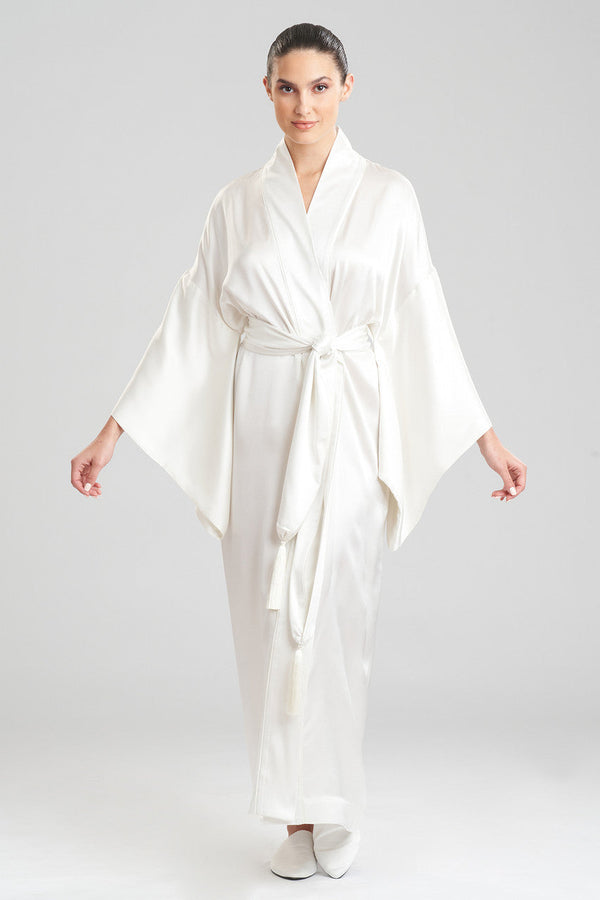 natori Key Essentials Silk Kimono Robe Warm White