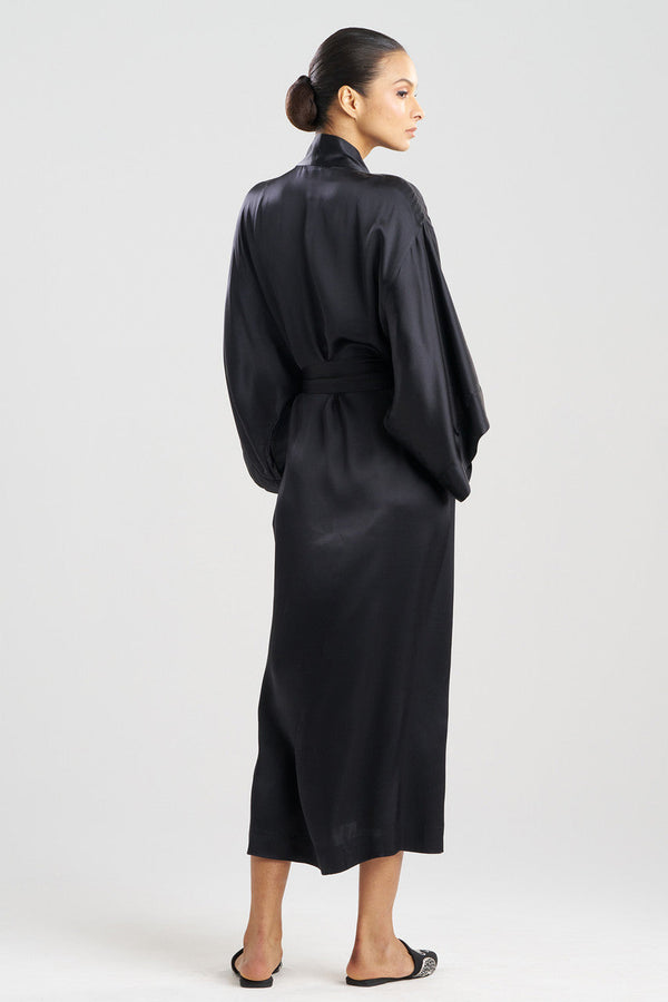 Natori Key Essentials Silk Robe Black