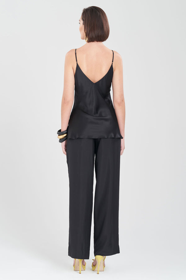 Natori Key Essentials V-Neck Silk Cami Black