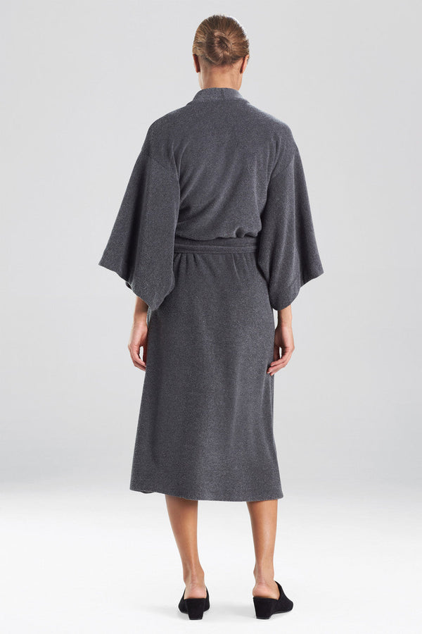 Natori Kham Dragon Embroidered Robe Black