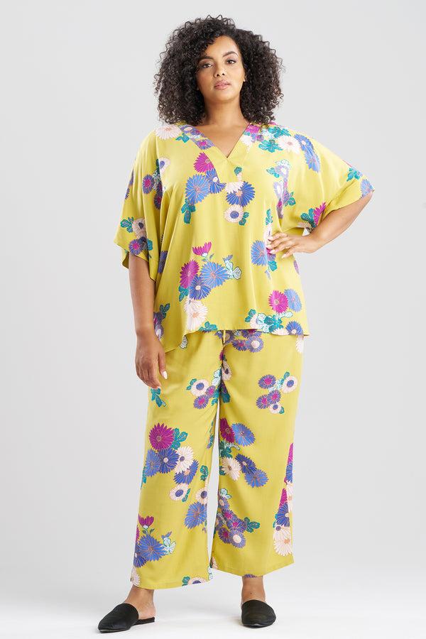 Natori Kiku Challis Dolman PJ Chartreuse