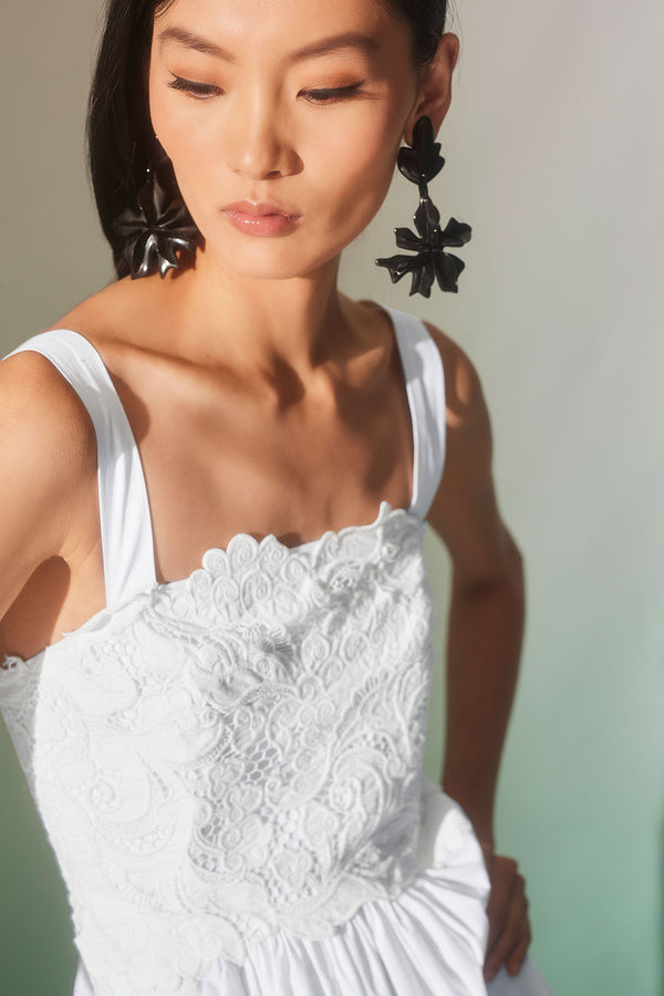 Natori Kumo Embroidery Applique Sundress White