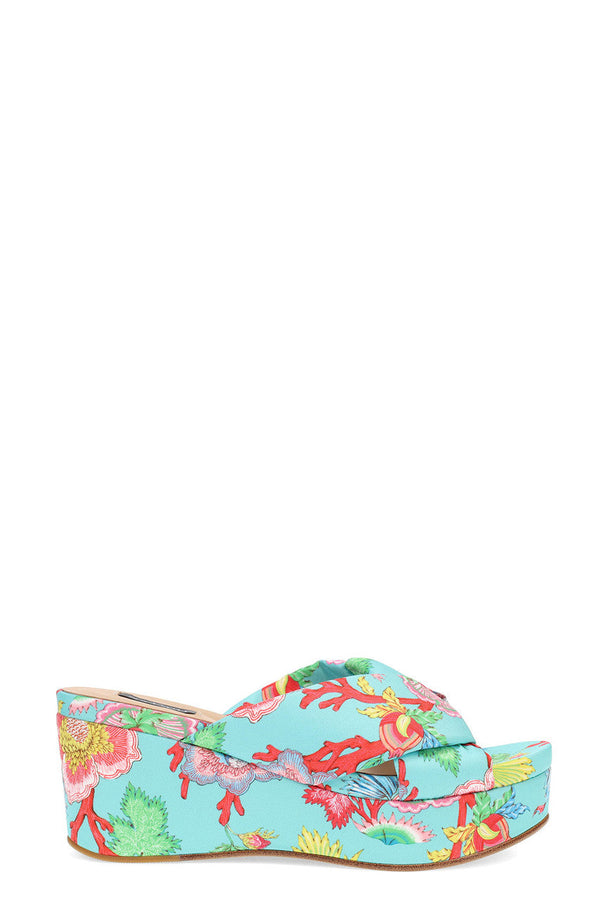 Natori Lanna Hinami Platform Thong Sandals Aqua