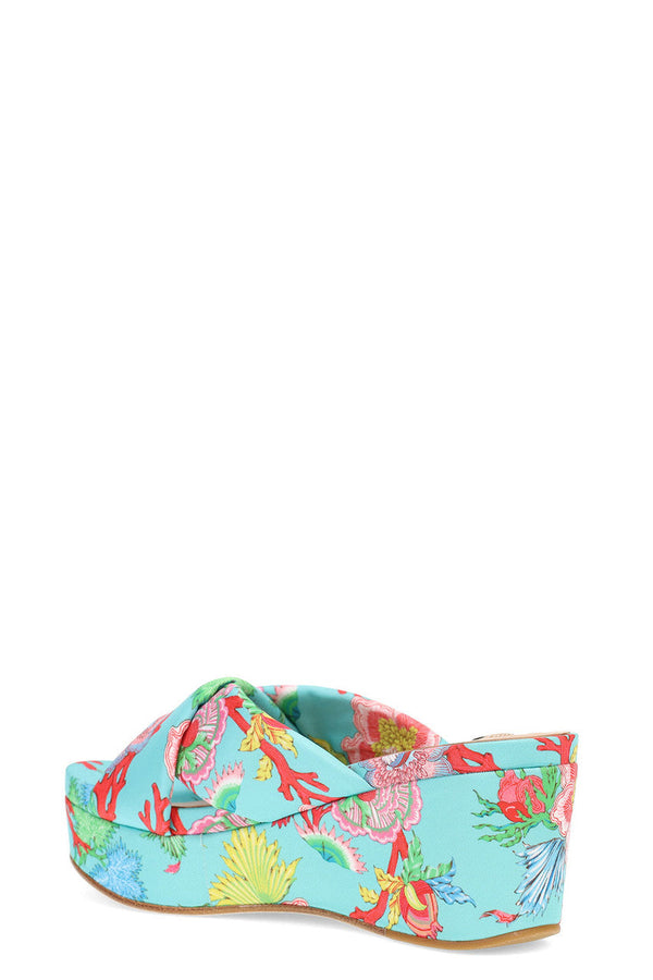 Natori Lanna Hinami Platform Thong Sandals Aqua