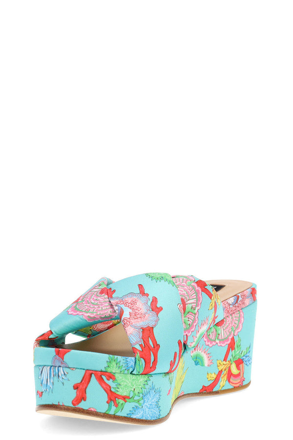 Natori Lanna Hinami Platform Thong Sandals Aqua