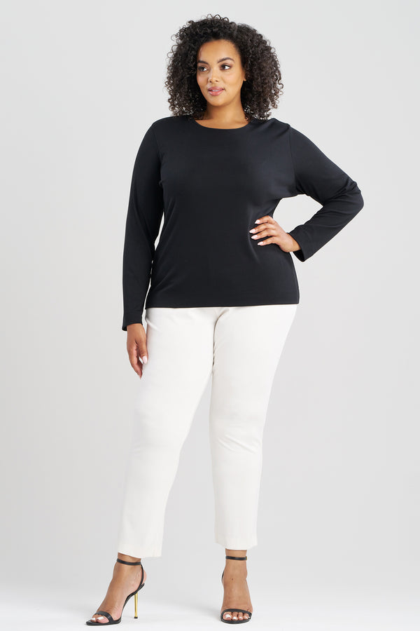 Natori Layering Jersey Long Sleeve Crew Neck Black