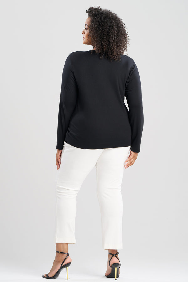 Natori Layering Jersey Long Sleeve Crew Neck Black