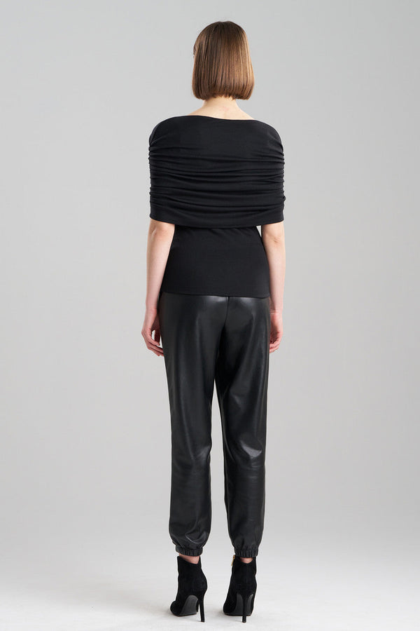 Natori Layering Jersey Rouched Top Black