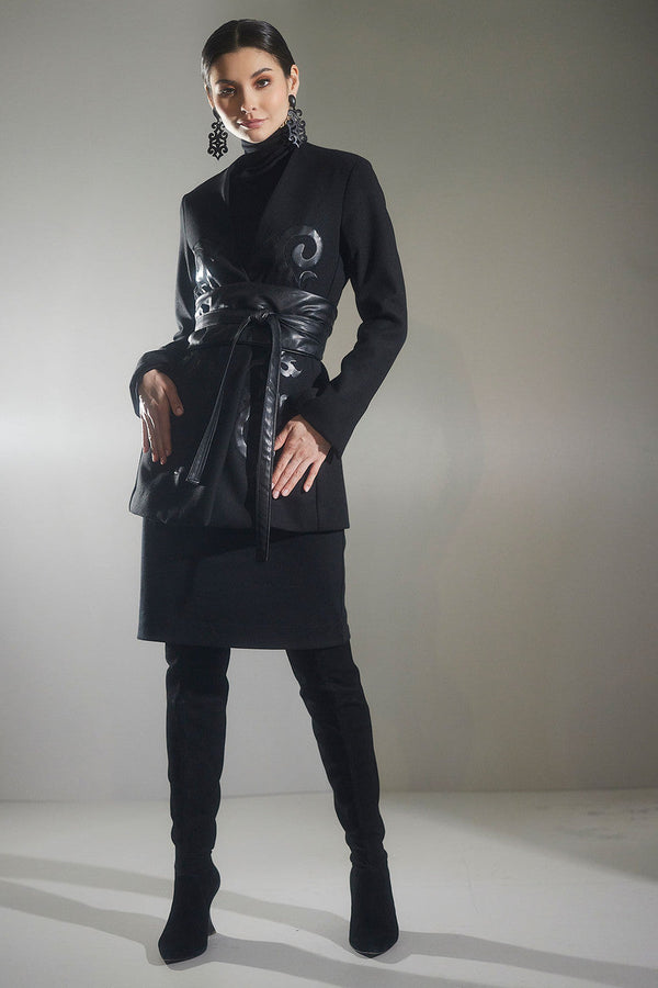 Natori Layering Jersey Turtleneck Dress Black