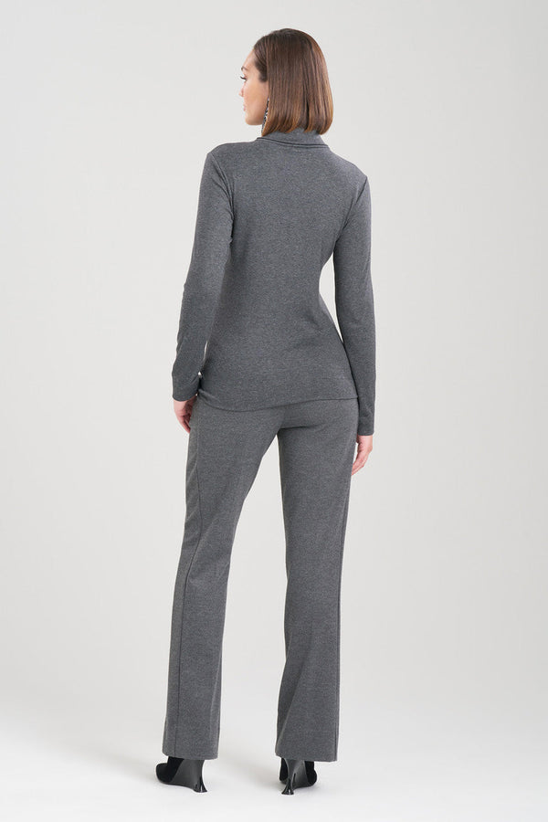 Natori Layering Jersey Turtleneck Top Charcoal