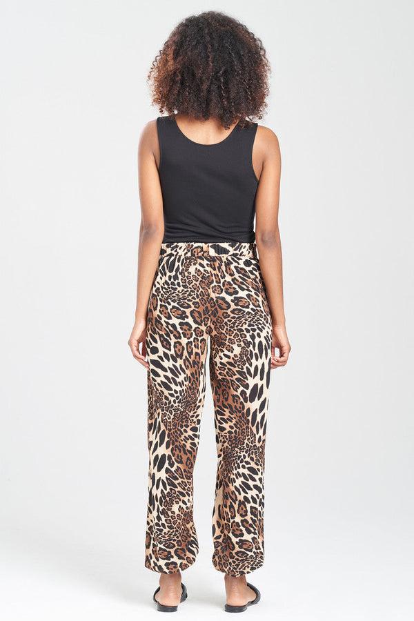 Natori Leopard Cotton Gauze Pants Chestnut