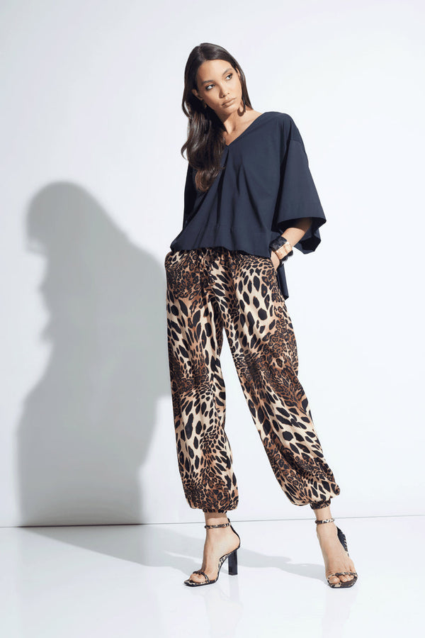Natori Leopard Cotton Gauze Pants Chestnut
