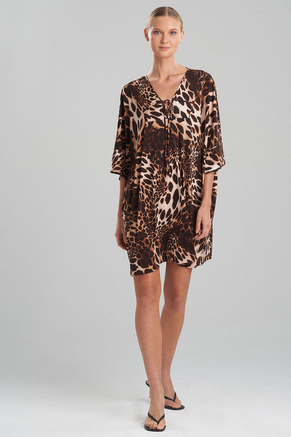 natori Leopard Jersey Cover-Up Natural