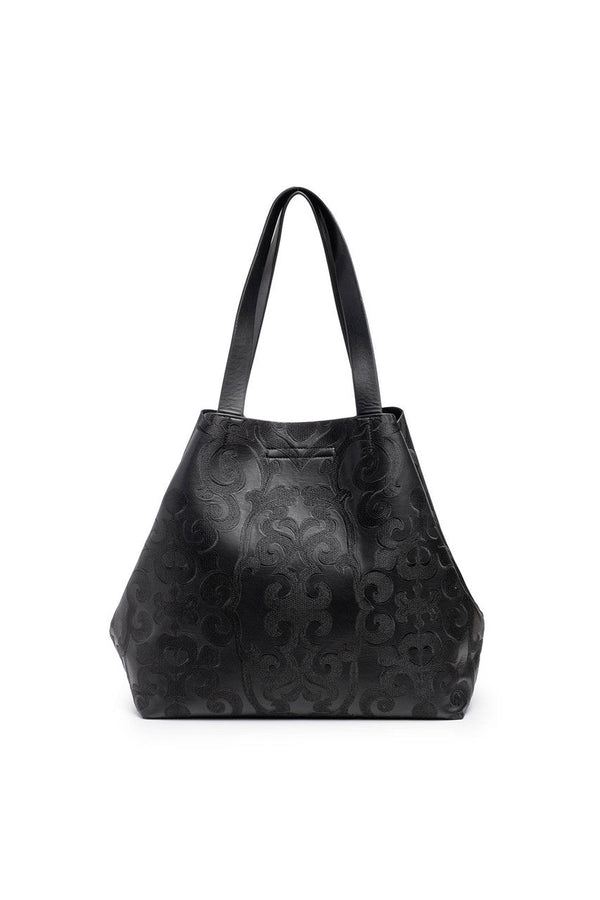 Natori Leticia Embroidery Large Tote Bag Black