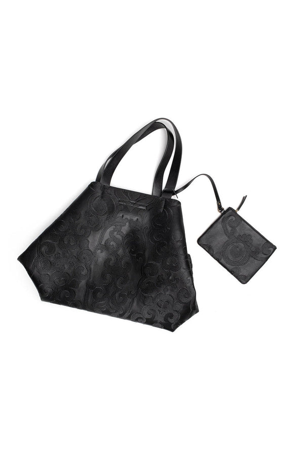 Natori Leticia Embroidery Large Tote Bag Black