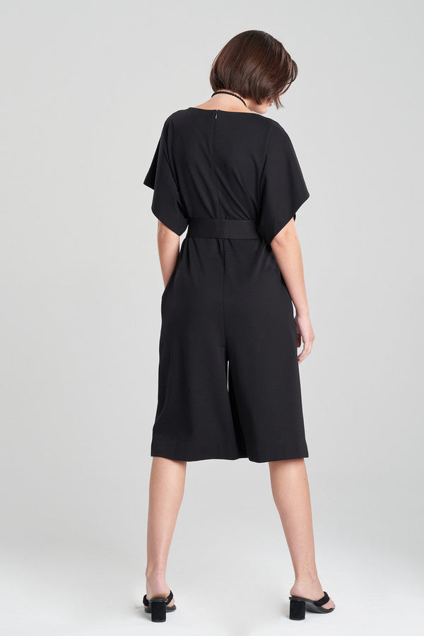 Natori Light Weight Ponte Belted Jumpsuit Black