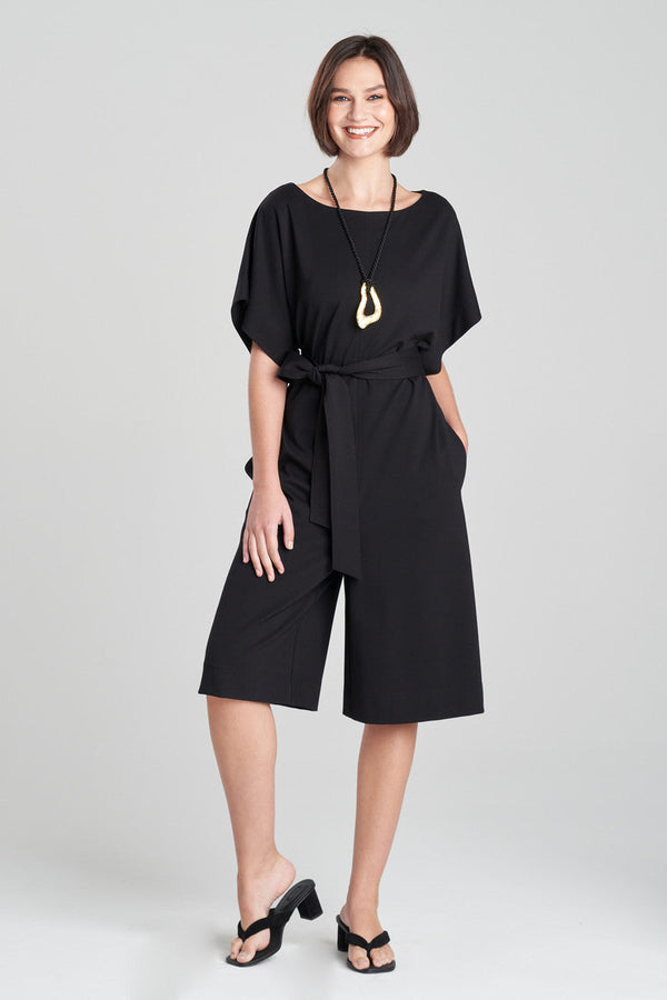 Natori Light Weight Ponte Belted Jumpsuit Black