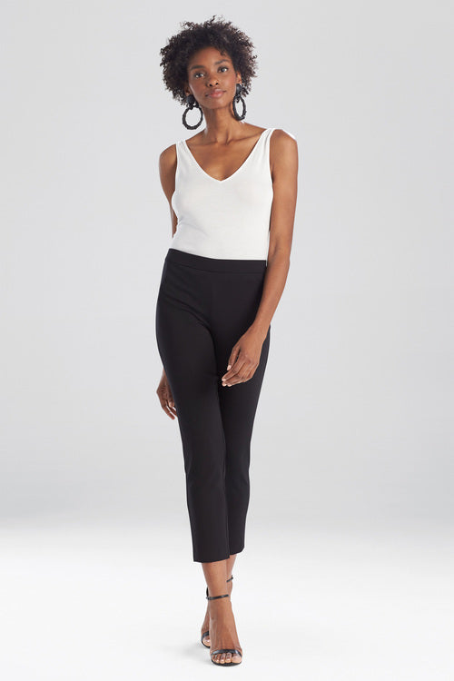natori Light Weight Ponte Slim Pants Black