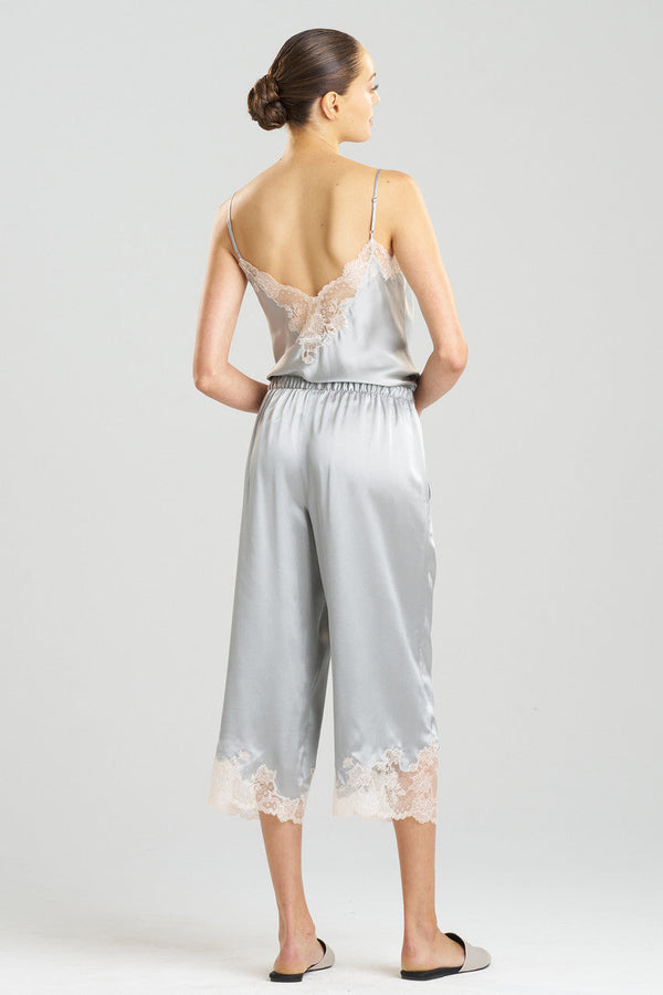 Natori Lolita Lace Trim Pants Silver/Ecru