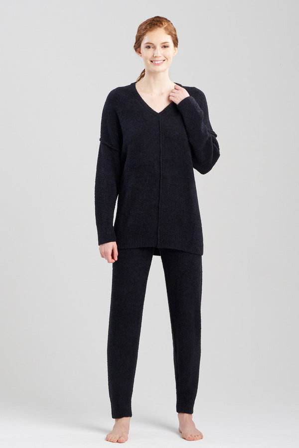 Natori Luna Mellow V-Neck Top Black