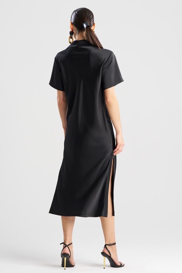 Natori Luxe Charmeuse Column Dress Black