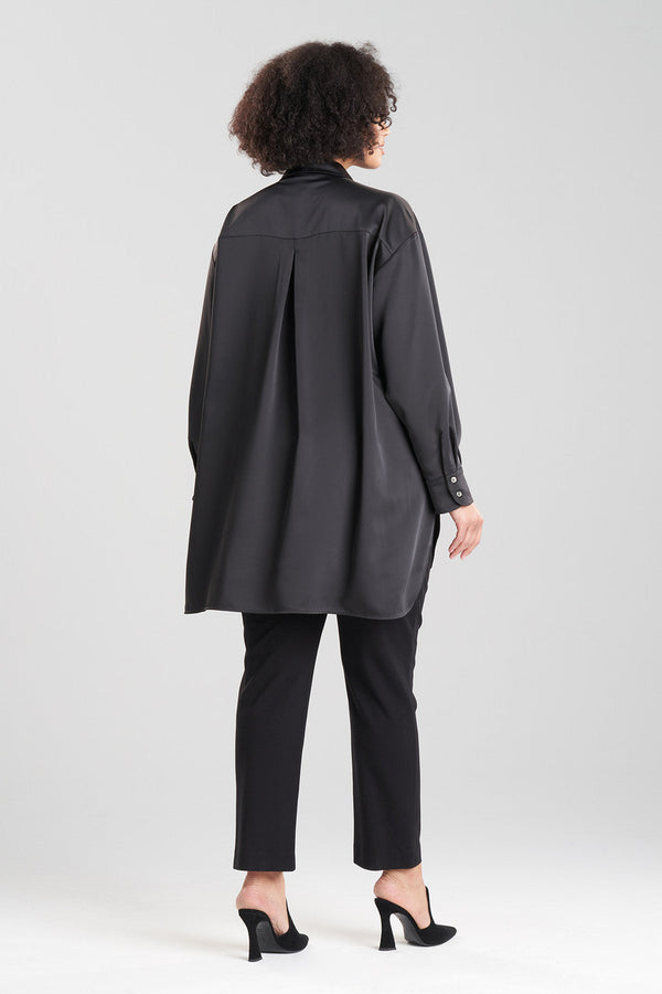 Natori Luxe Charmeuse Shirt Black