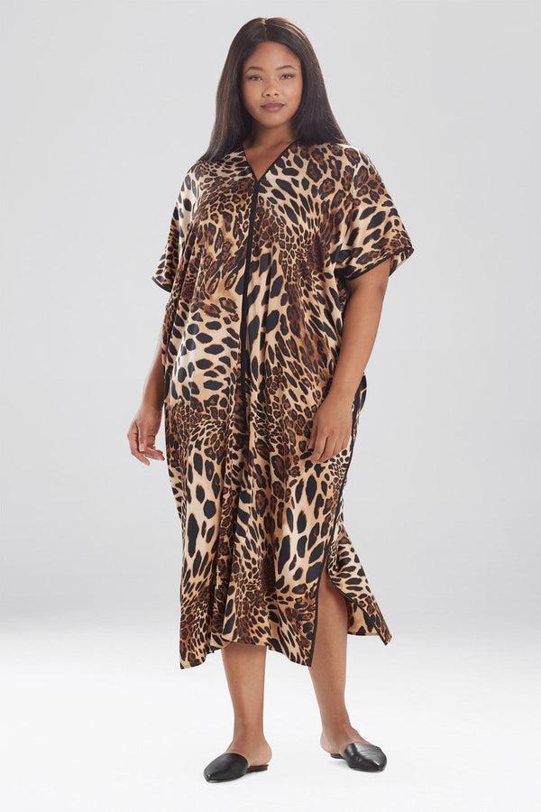 Natori Luxe Leopard Caftan Chestnut