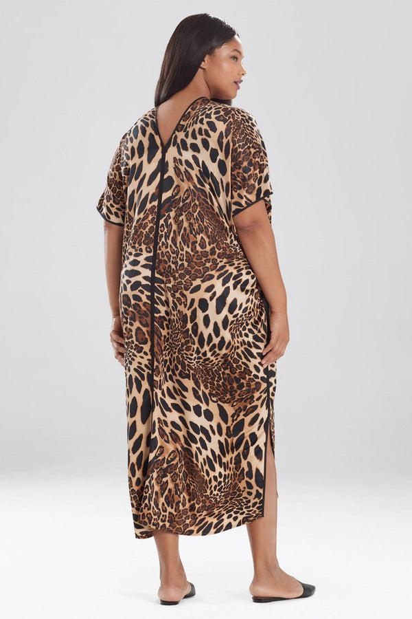 Natori Luxe Leopard Caftan Chestnut
