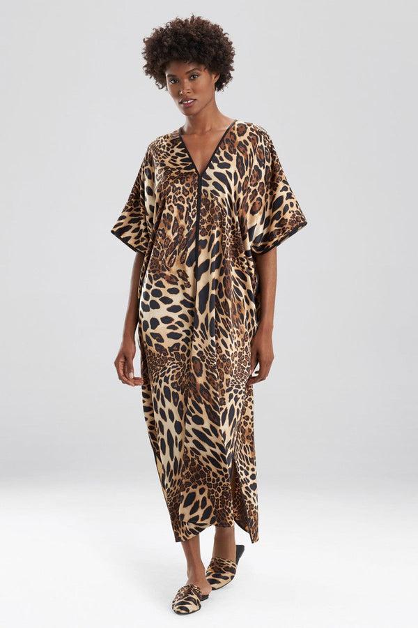natori Luxe Leopard Caftan Chestnut