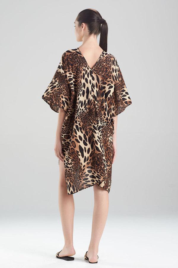 Natori Luxe Leopard Cotton Gauze Cover-Up Chestnut