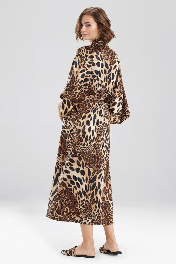 Natori Luxe Leopard Robe Chestnut