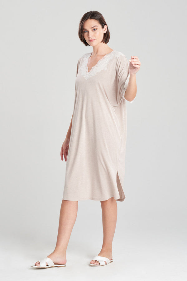 natori Luxe Shangri-La Caftan Heather Cashmere