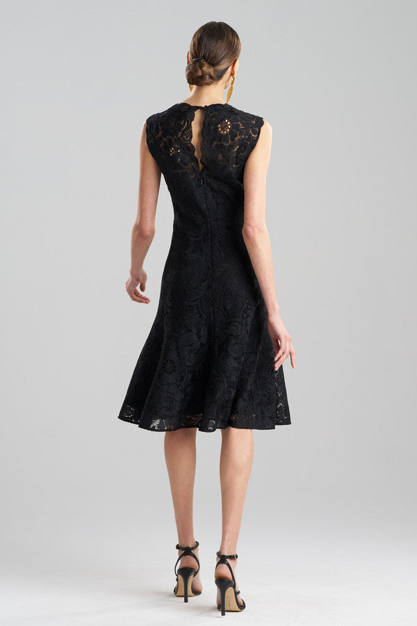 Natori Mantilla Lace Sleeveless Dress Black