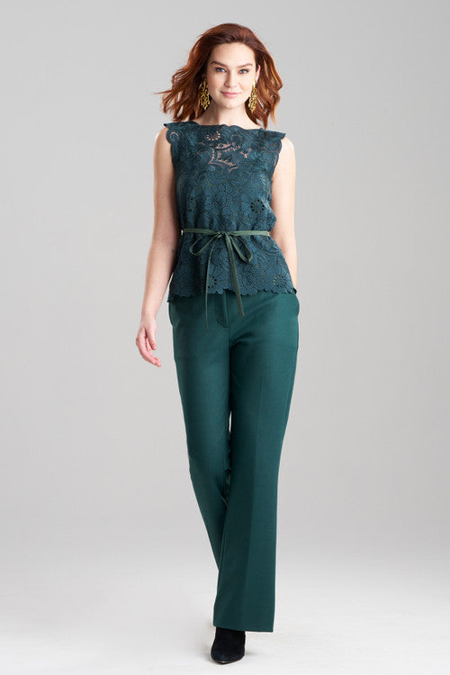 natori Mantilla Lace Top Bottle Green