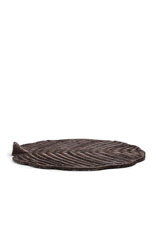Natori Maranao Circle Leaf Tray Brown