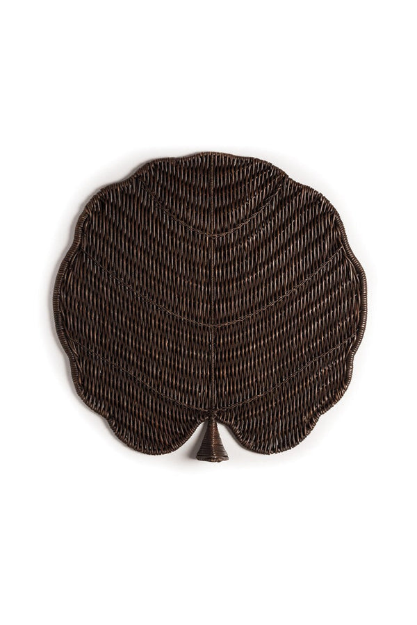 natori Maranao Circle Leaf Tray Brown