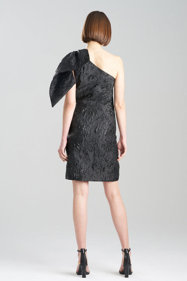 Natori Matelasse Jacquard One Shoulder Dress Black