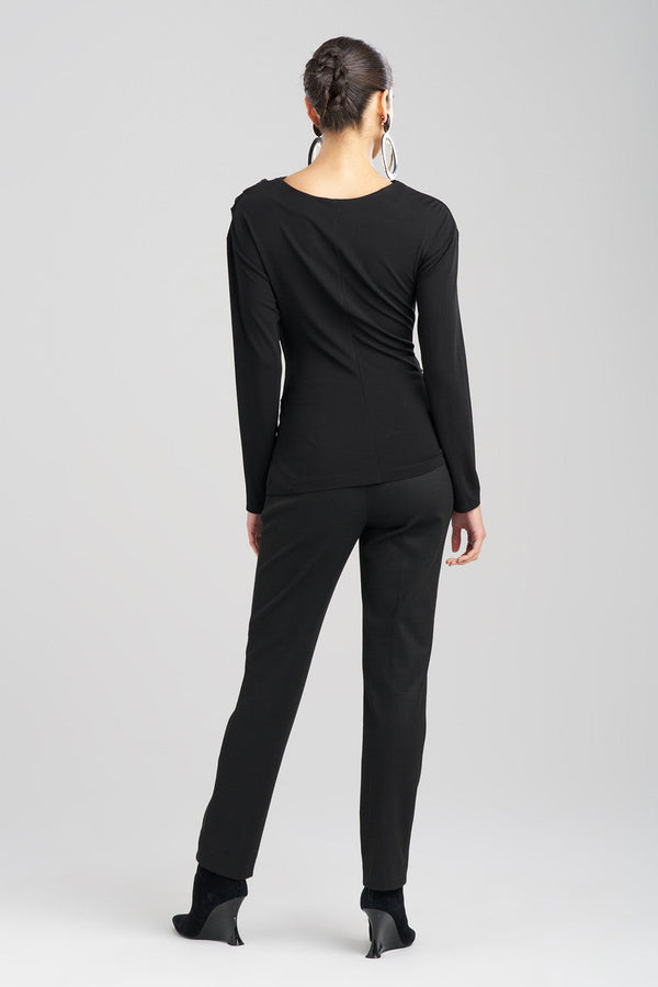 Natori Matte Jersey Drape Top Black