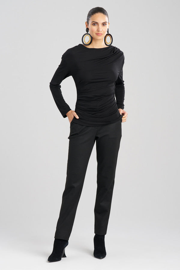 natori Matte Jersey Drape Top Black