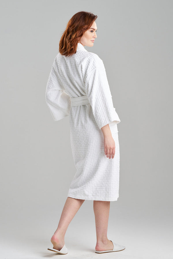 Natori Maze Cotton Spa Robe White